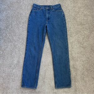 Vintage Lands' End Flannel Lined Jeans Women's 12 Reg High Waist Straight Leg